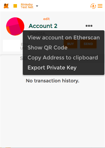 Export private key